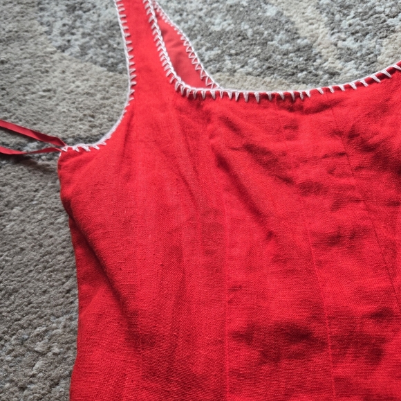 New ! Caroline Constas Linen Blend Dresd - Picture 3 of 9